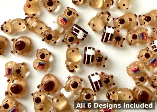 Kawaii bear flatback cabochons - kawaii,