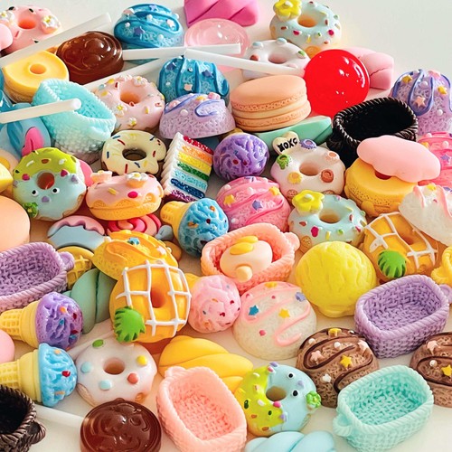 Bulk kawaii food themed resin - bulk,