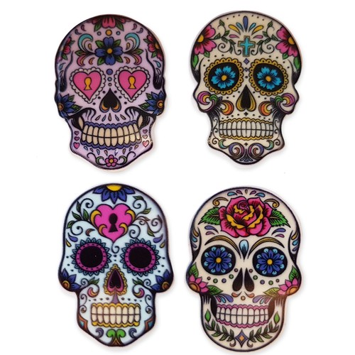 4pcs sugar tattoo skull - 4pcs,